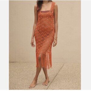 Brand New Blue Tassel Crochet Fringe Tunic